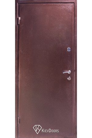 Дверь Металл медный антик/МДФ классик арка темный орех