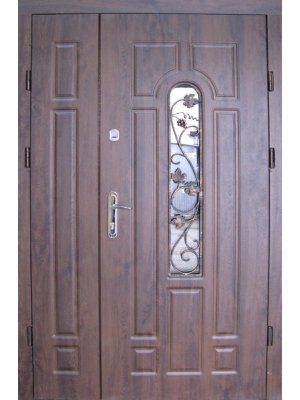 Дверь Оптима Арка 120 дуб бронзовый (+ковка)